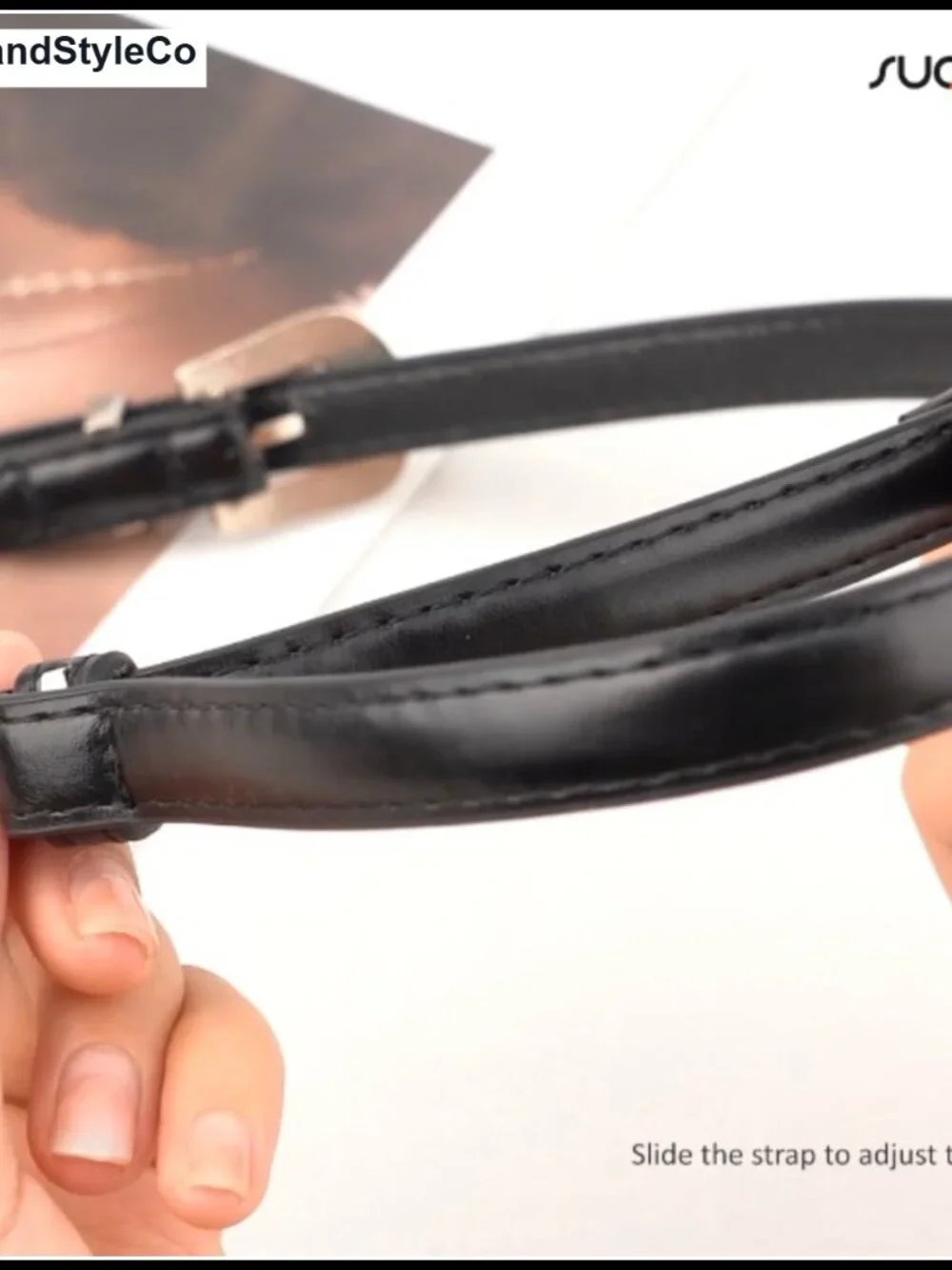 Women's Skinny PU Leather Belt Adjustable Waist Belt Vintage Buckle